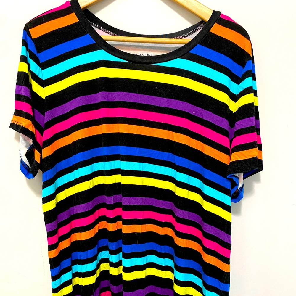 Vibrant striped tunic shirt